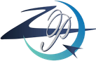 Blue monogram client logo